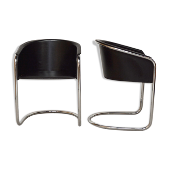 Paire de chaises italiennes Arrben en cuir, 1970