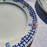 Set of 4 old dessert plates, Earthenware, Ironstone, Sté Amand