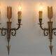 Vintage French Empire Arrow & Quiver Eagle Head Bronze Double Wall Sconces