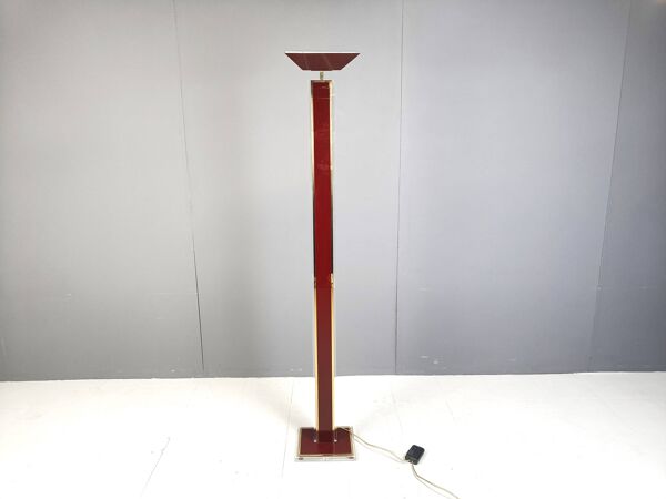 Lampadaire vintage en laiton et en lucite, années 1970