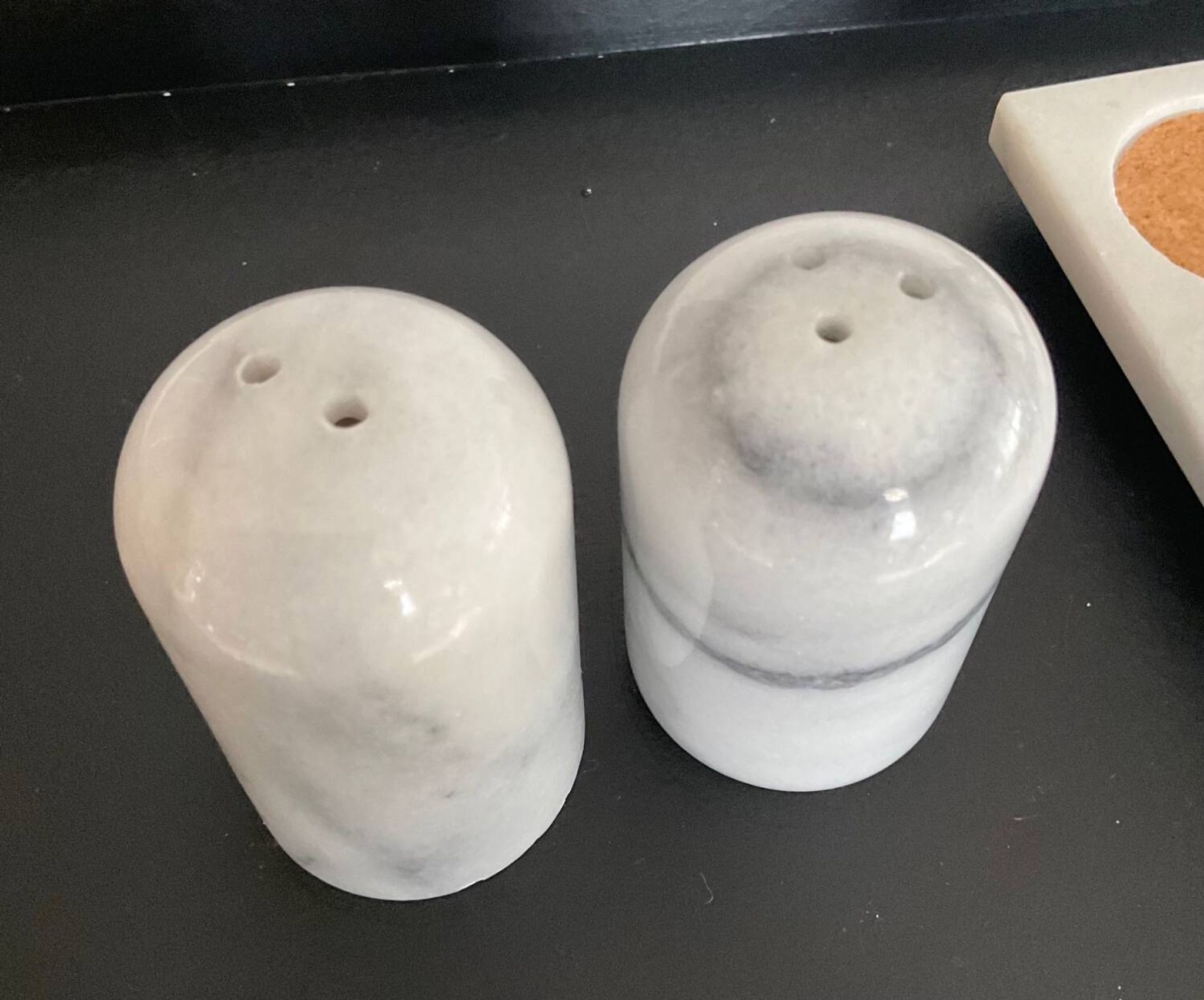 Vintage white marble table server