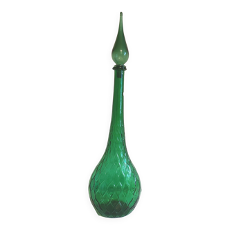 Carafe verte avec bouchon flamme