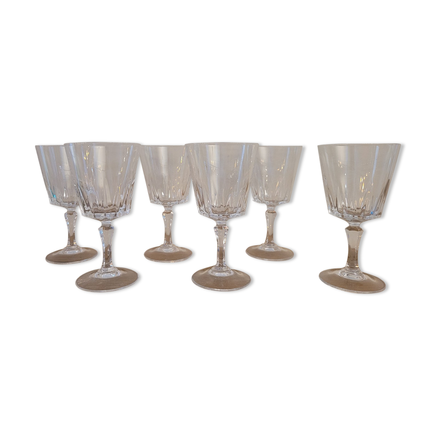6 crystal stemmed glasses