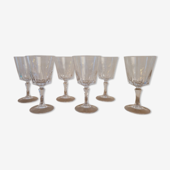 6 verres à pied en cristal