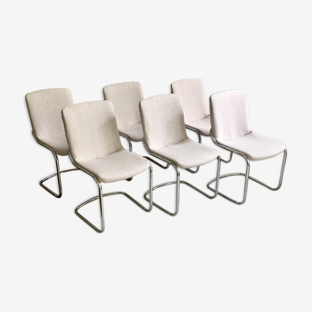 Set of Six Vintage "luge" chairs restored