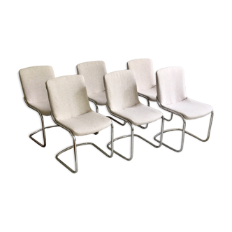 Set of Six Vintage "luge" chairs restored