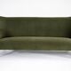 Vintage 1960s olive green velvet canapé – faithful replica, entirely