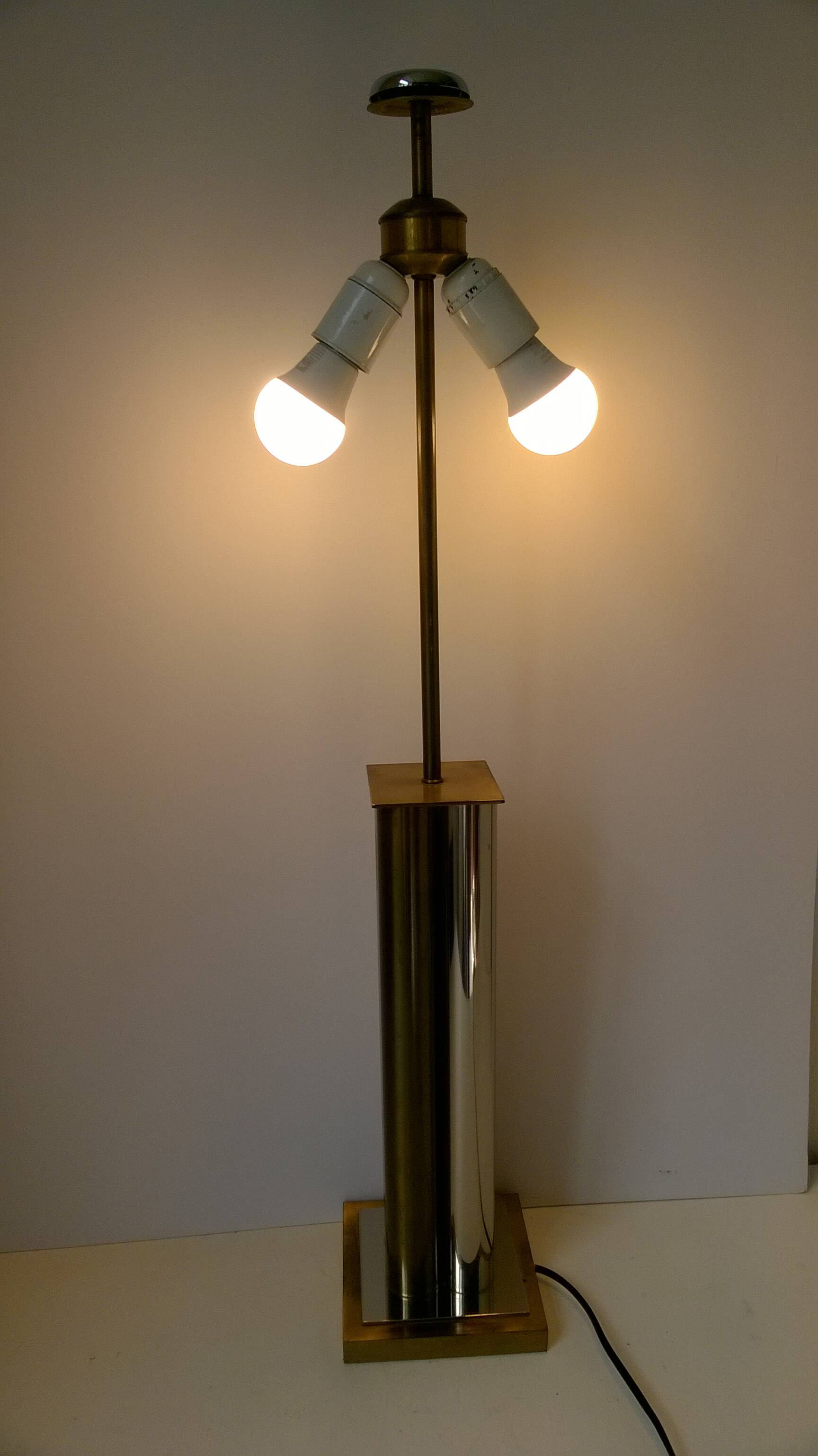 Sciolari style metal table lamp base 1970