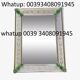 Contemporary rectangular Venetian mirror in floral green, hand-carved in Murano glass.