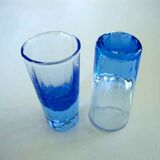 Suite of 8 blue glasses Myosotis