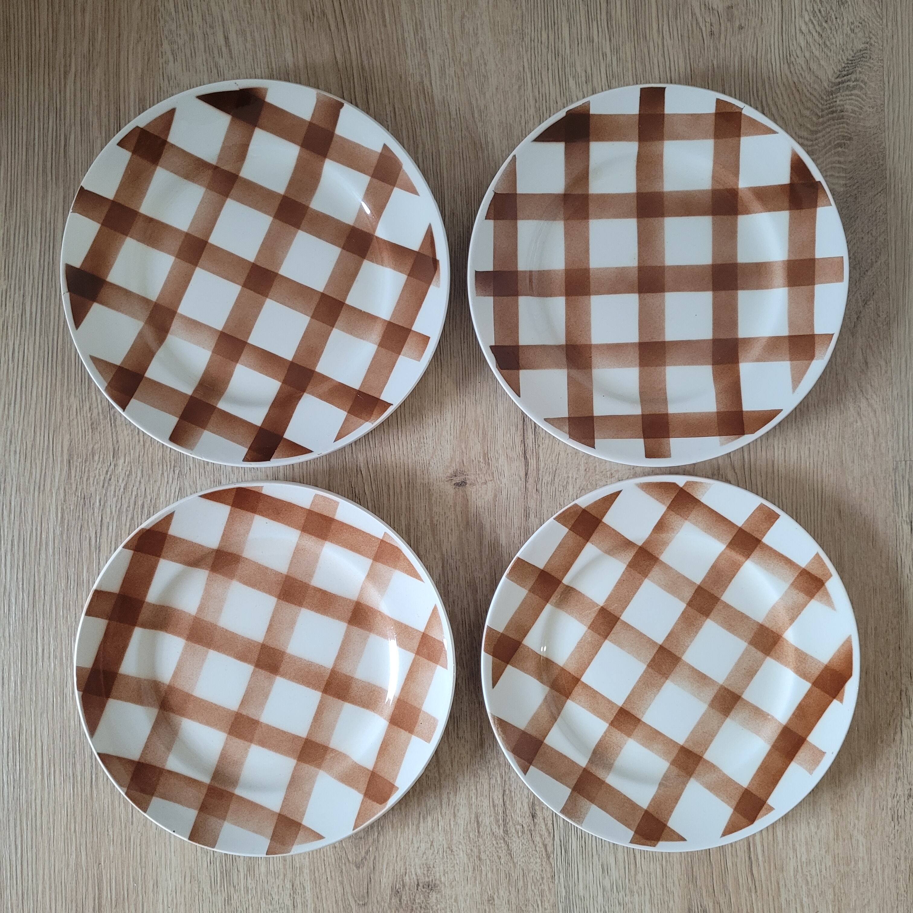 La Redoute x Selency set of 4 brown dessert plates