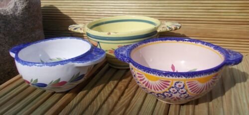3 ear bowls Quimper Henriot
