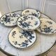 Set of 5 flat plates Gien Terre de Fer model "Fleurs Normandes"