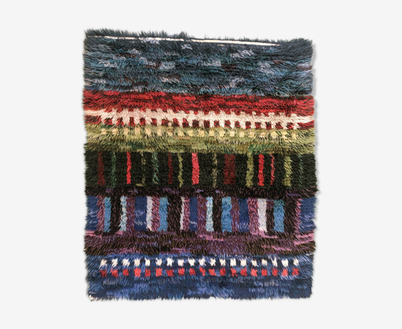 Tapis vintage laine multicolore 96x110cm