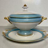 Limoges, soup tureen on stand, porcelain, early 20th century.
