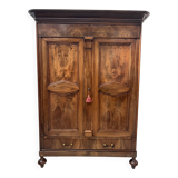 Napoleon III style wardrobe in solid walnut, 19th century