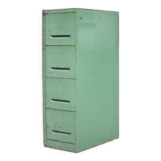 Industrial furniture, green metal drawer furniture, storage furniture, vintage