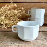 4 large octagonal cups sarreguemines france
