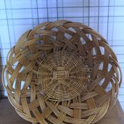 Large vintage woven wicker basket