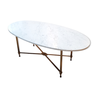 Marble and brass coffee table in the 1960s