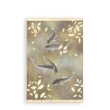 Painted canvas depicting carp. Contemporary work.