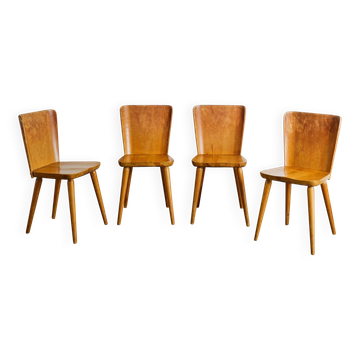 Vintage Swedish Pine Wooden Dining Chairs by Göran Malmvall, 1940s