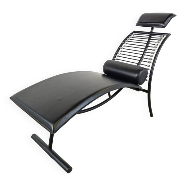Chaise longue vintage à la manière de René Herbst, 1990