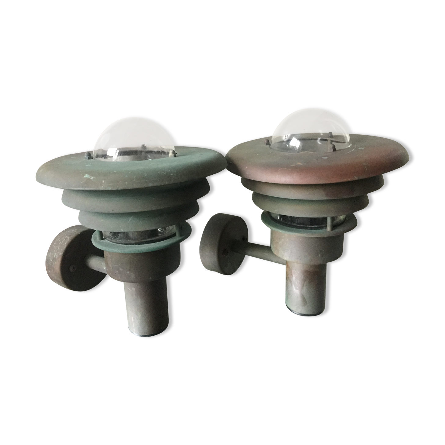 Pair of classic danish copper outdoor lamps
