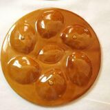 Set of 6 Vintage French Majolica Oyster Plates by St Clements France