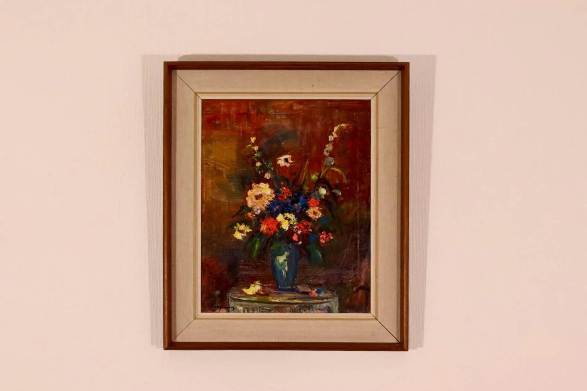 Original Oil on Canvas – “Still Life Vase” – Framed 45 × 54 cm