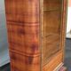 Art Deco showcase 1930 Zebrano, Sycamore and brass foot mustache