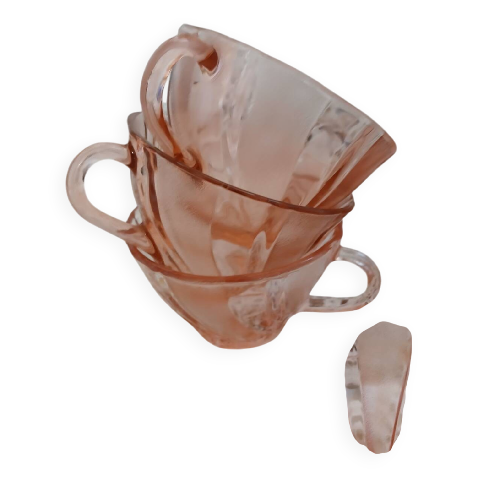 Set of 9 pink Vereco cups