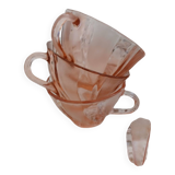 Set of 9 pink Vereco cups