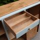 Renovated vintage buffet in Mado style – Celadon Libéron and natural wood – 13