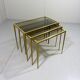 Set nesting tables in brass & glass by Deutsche Vereinigte Werkstätten