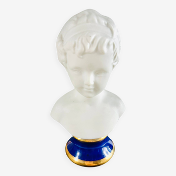 Biscuit child bust, Limoges porcelain
