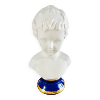Biscuit child bust, Limoges porcelain