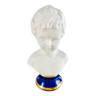 Buste enfant en biscuit, porcelaine de Limoges