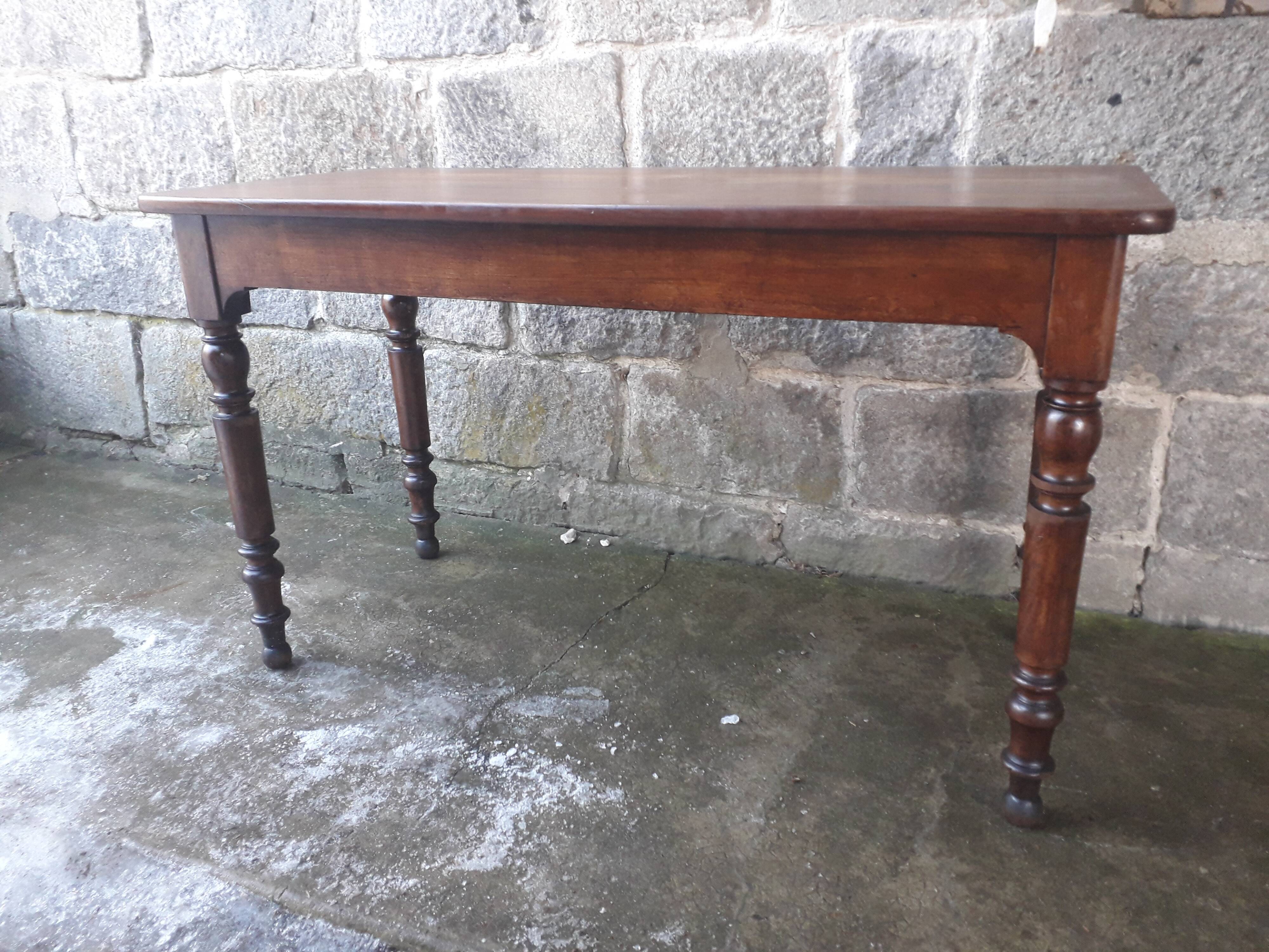 Wooden bistro table, legs turned 125 cm