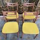 Suite de 4 chaises scandinaves skaï jaune