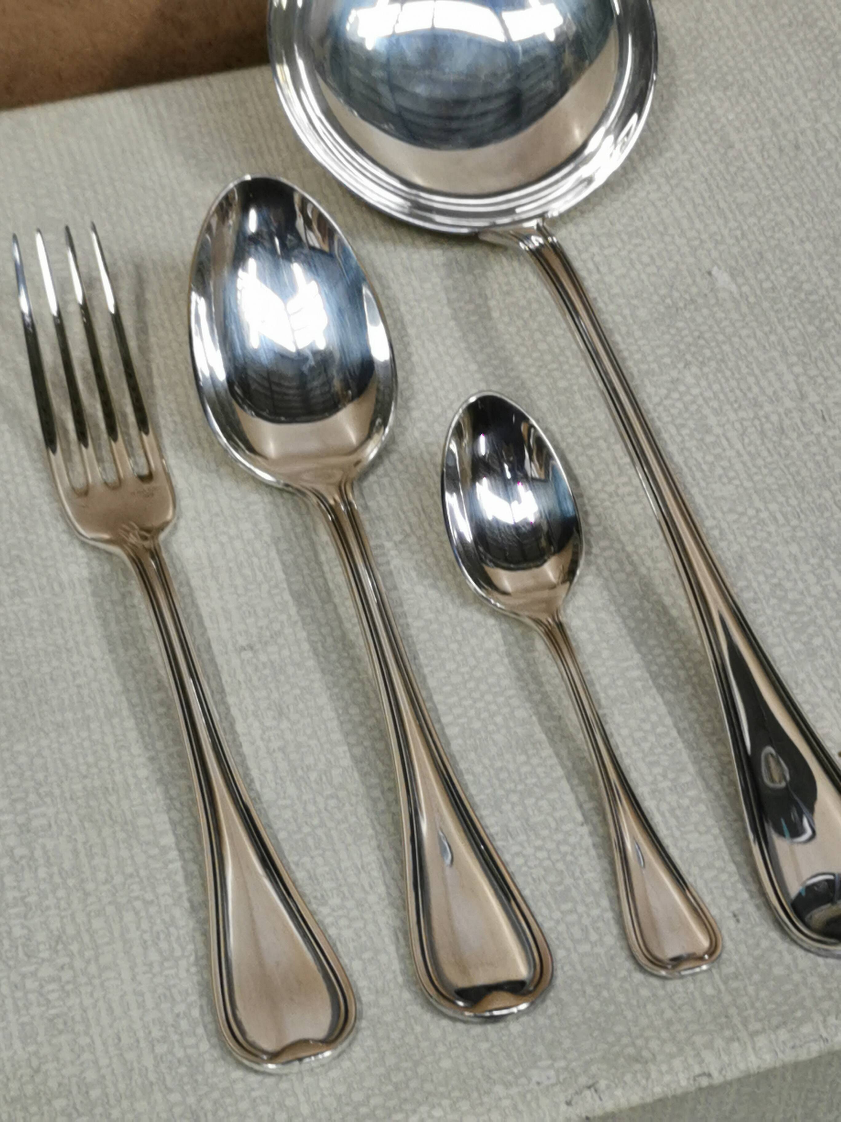 Ercuis 100 37-piece cutlery set, silver metal