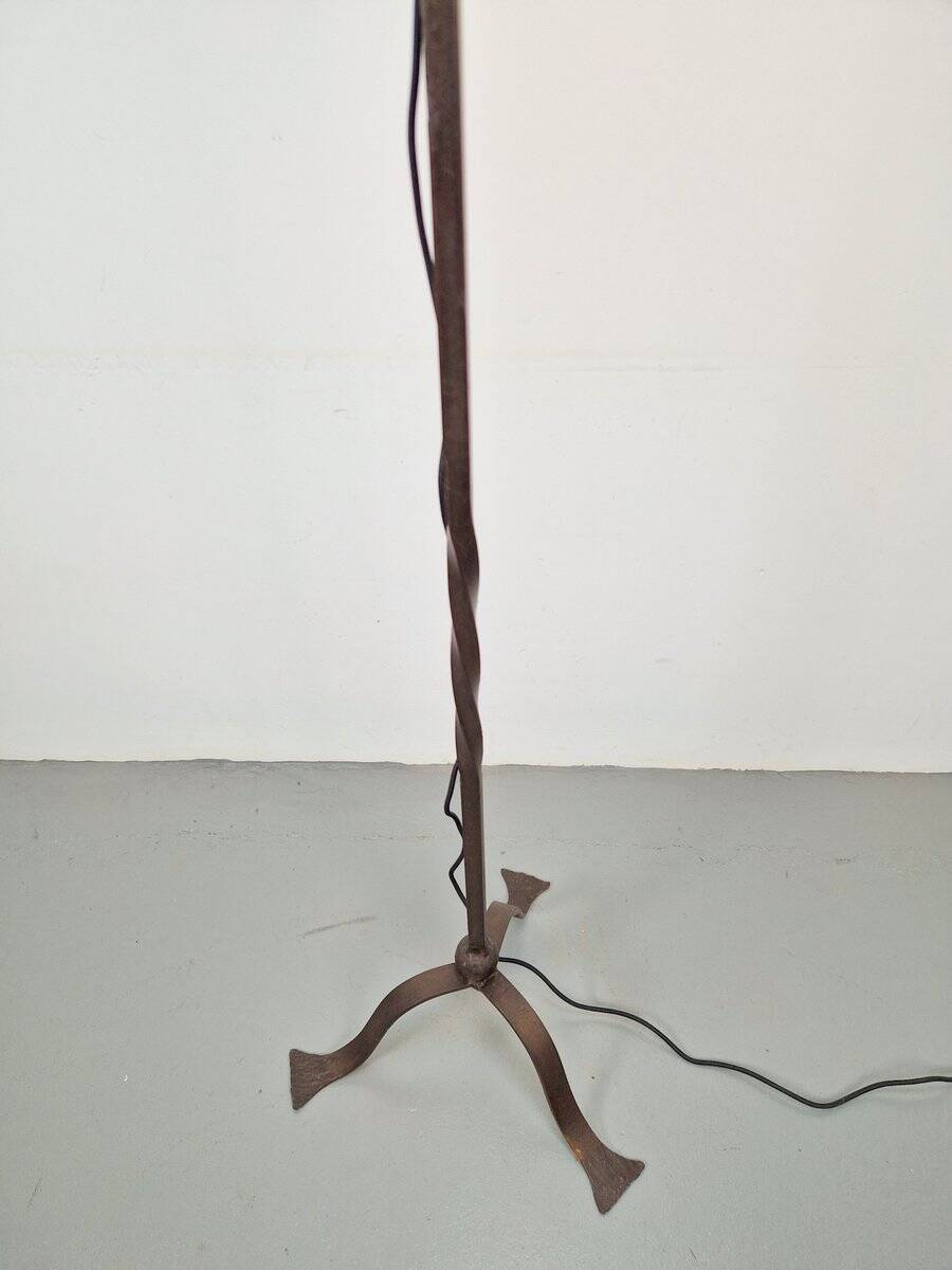 Brutalist Floor Lamp in Wrought Iron, 1950s