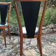Four vintage beech and skai chairs