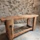 Rustic old workbench, carpenter's bench, console, washbasin unit, around 1900.