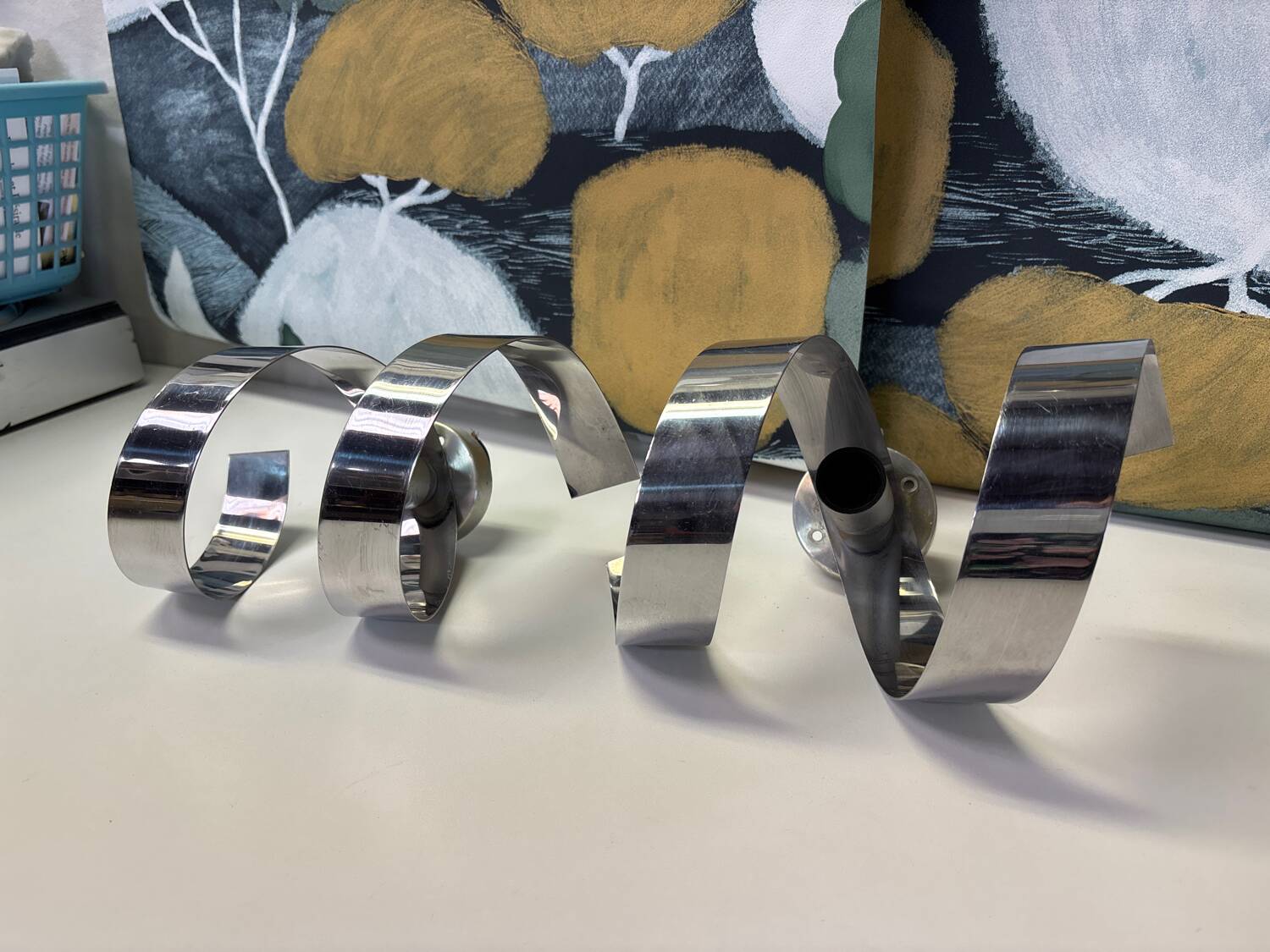 Pair of vintage 70s chrome wall lights