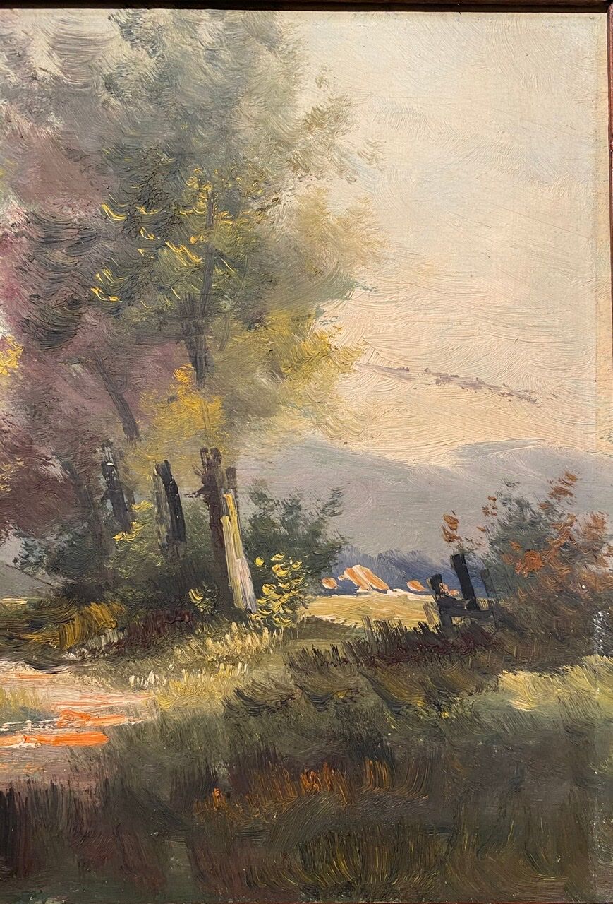 Painting, Landscape, Lyon School, mid-20th century