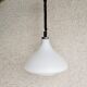 Vintage White Glass Pendant Lamp Ceiling Light Meblo Style Yugoslavia made