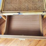 Pair of cane and rattan bedside tables Italy 1970