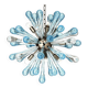 Murano Glass Sputnik Chandelier Featuring Light Blue and Clear Air Drops