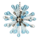 Murano Glass Sputnik Chandelier Featuring Light Blue and Clear Air Drops